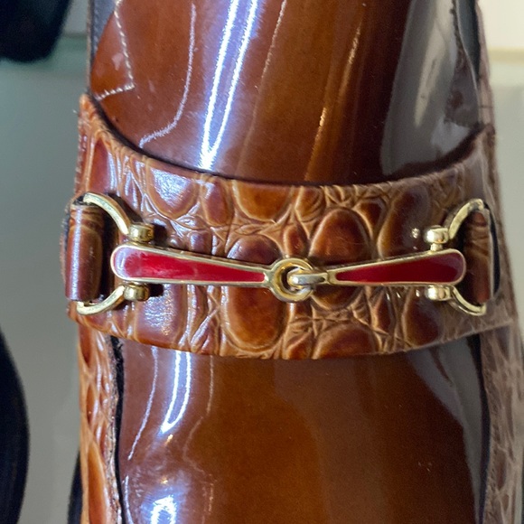 Vintage ALLEN EDMONDS MALIBU 2 TNE ALLIGATOR/ PATENT LOAFER-Mens Size 8.5 - Picture 6 of 16